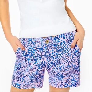 Lilly Pulitzer Blue and White Patterned Women's Shorts